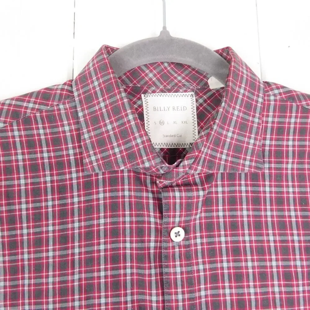 Billy Reid Shirt Mens SZ M Long Sleeve Button Up Tartan‎ Plaid Business Casual